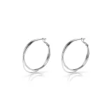 999 Серебряные иглы Двойное кольцо Серьги [4 см Серебряный Низкий Ключ Красота]