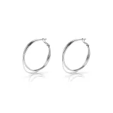 Серьги-кольца из серебра 999 пробы с подвеской в виде иглы [5 см, тонкая, красота]