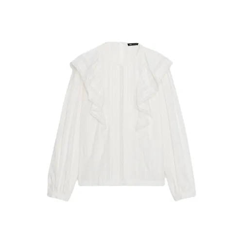 ZARA Морозный Белый Женские Рубашки