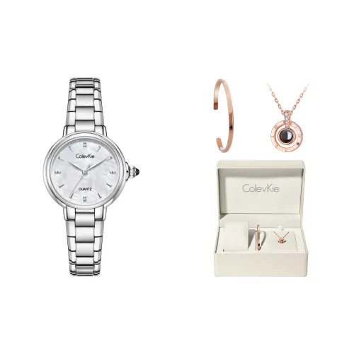 ColevKie Кварцевый механизм нержавеющая сталь ремешок женские часы жемчужная раковина цвет циферблат часов