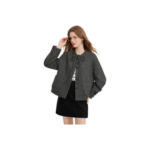 TOUCH Cropped Coat Women's Dark Gray TOUCH Укороченное пальто женское темно-серое