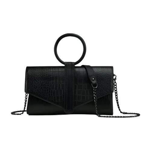 DEERE JACK Коровья кожа Конверт Сумка Сумка через плечо Сумка среднего размера Женская Черная