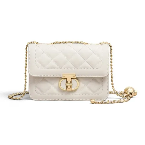 PESASRIE Сумка через плечо из коровьей кожи женская сумка на плечо молочно-белый цвет