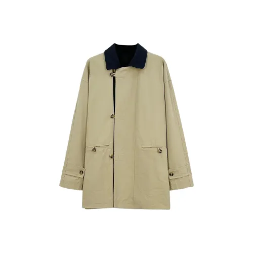 GZQJ Хаки Женская тренч-куртка