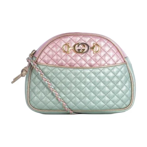 GUCCI GG Matelassé Коровья кожа Сумка через плечо Женская Розовая и Зеленая