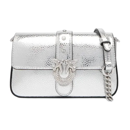 PINKO Кожа Сумка через плечо Маленькая Женская Серебряная