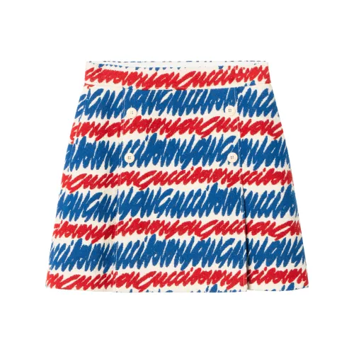 GUCCI SS23 Повседневный Длинный Юбка Женские Синий