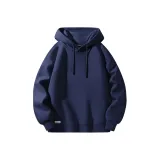 [Loose Fit Soft Cotton Comfortable] Темно-синий Синий (Me45 Smile Label Bottom Right A Logo)