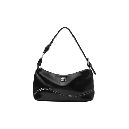 MCMIKO Искусственная кожа Сумка через плечо Стандартная Женская Черная