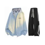 Светло-синий топ + черные штаны