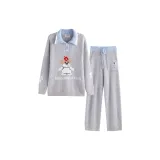 Синий Серый Полосы Щенок Полу-Рукав Бархат