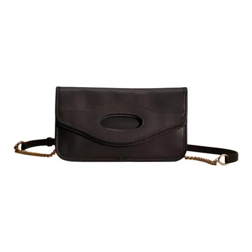 COACH Foldover Однотонная Гладкая Кожа Ручная Сумка через плечо Женская Черная