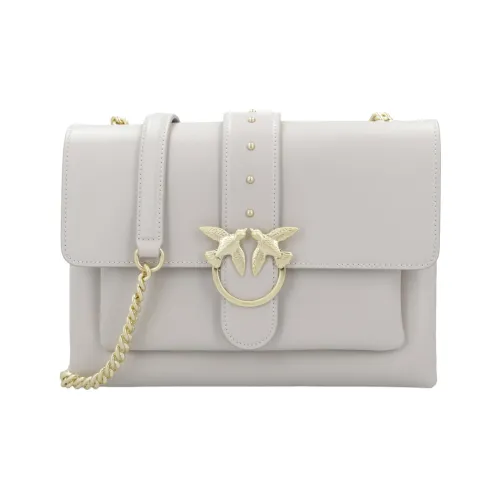 PINKO LOVELINK Сумка через плечо из кожи большая женская серая