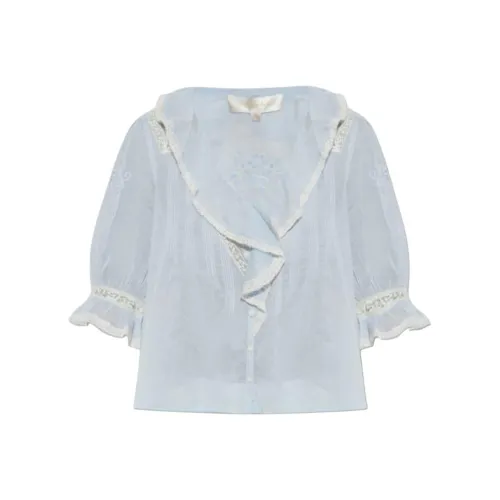 LOVESHACKFANCY Синий Женские Рубашки