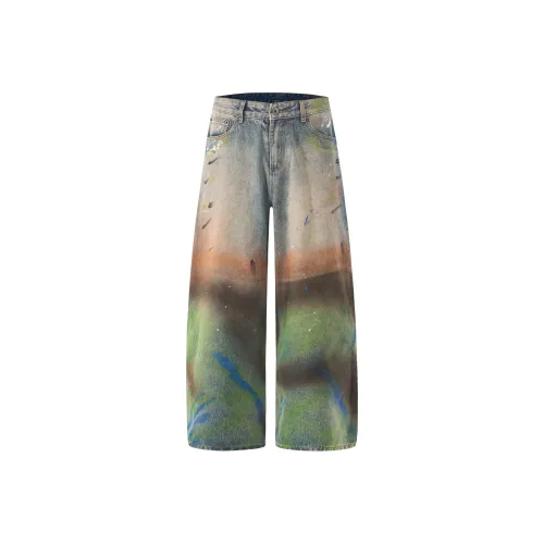 BAOMIKA Смешанные Радужные Унисекс Джинсы