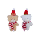 Коричневый+Белый медведь+Красная шляпа+Красный шарф