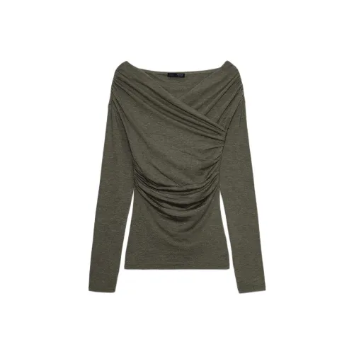 ZARA Зебра с принтом зеленый женские футболки T