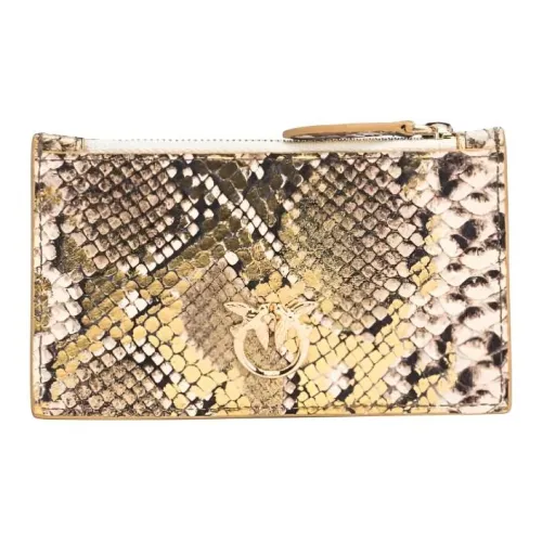 PINKO Телячья кожа Держатель для карт Женский Серебристо-золотой