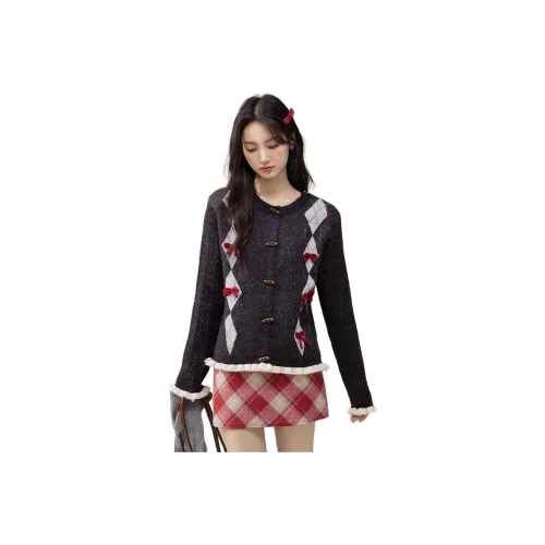 IWZI Темно-серый клетка женский трикотаж