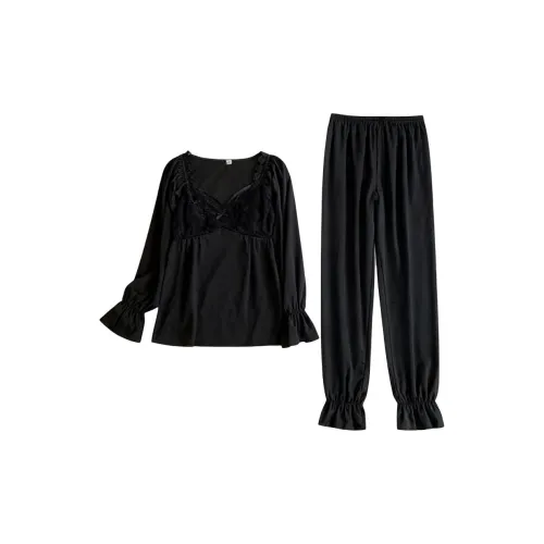 Daiyindie Осенне-зимняя пижама для женщин ледяной шелк с длинными рукавами домашняя одежда