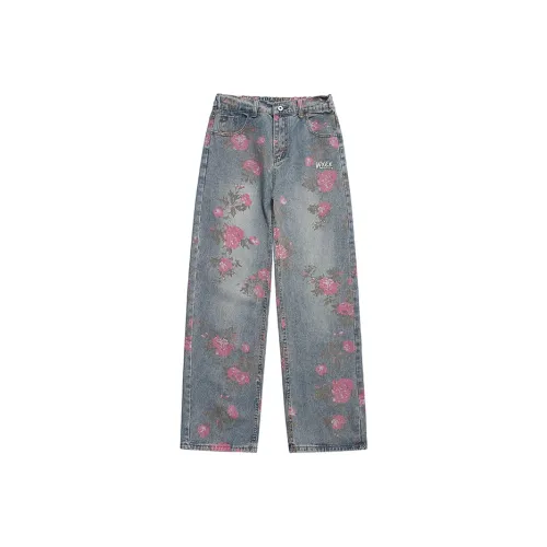 WXEX Синий Съемный Булавка Унисекс Джинсы