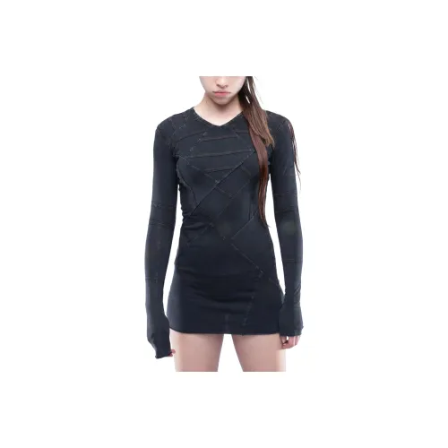 DEMOBAZA Топ Платье Commander Длинное Платье с Длинными Рукавами Женское