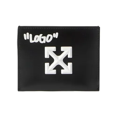 Off Белый Кожа Держатель для карт Держатель для карт Женский Черный