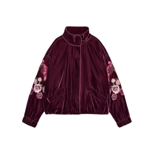 ZARA Фиолетовый Розовый Сливовый Женская Куртка