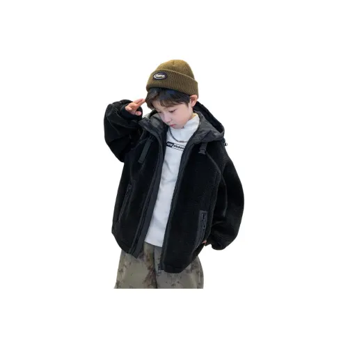 EASTERN CAMEL Черное Детское Шерстяное Пальто