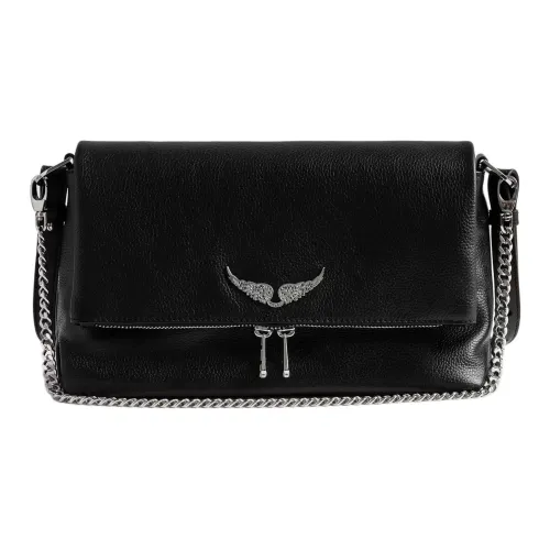 Zadig Voltaire Rocky Коровья кожа Сумка через плечо Женская Черная