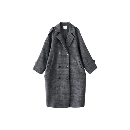 XIANSINIAO Темно-серая клетка Женское пальто