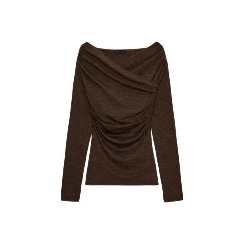 ZARA Зебра с принтом коричневый женские футболки T