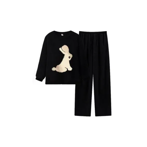 MEIJIAO Черный Белый Кролик [Комплекты одежды] Женские Пижамные Комплекты