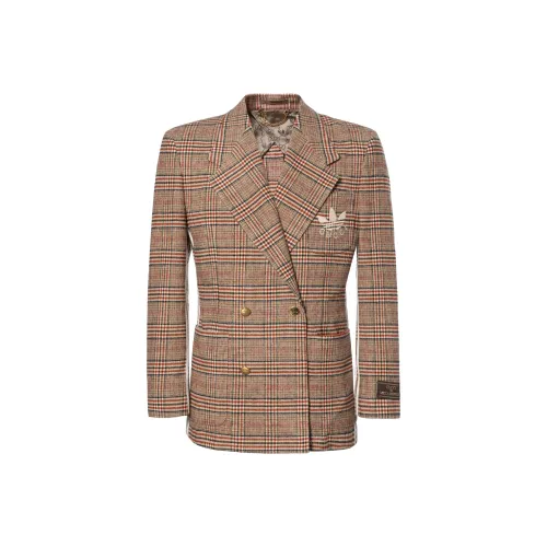 GUCCI X ADIDAS X GUCCI Co Брендированная Серия Бизнес Костюм Пальто Мужской Бежевый