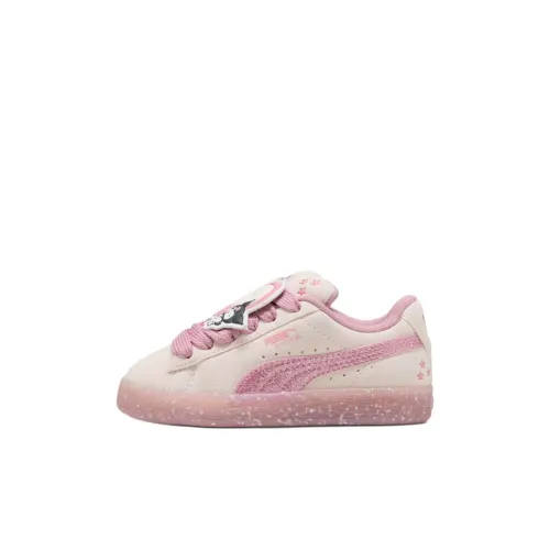 Hello Kitty X PUMA Suede XL Low Топ Детские Скейтбординги Бежево-розовый