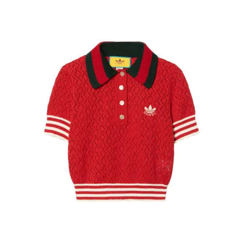 GUCCI X ADIDAS Originals Поло Женское Красное