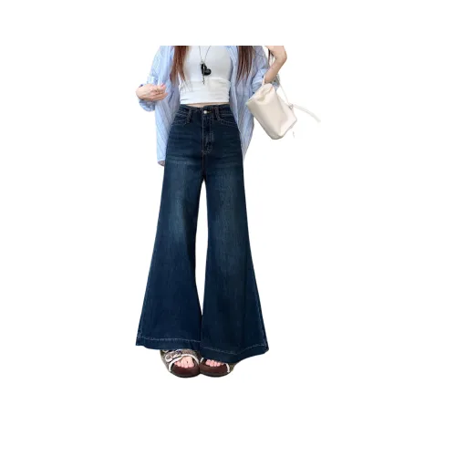 HIPHOPPUNKS Blue Women's Jeans HIPHOPPUNKS Синий Женские Джинсы