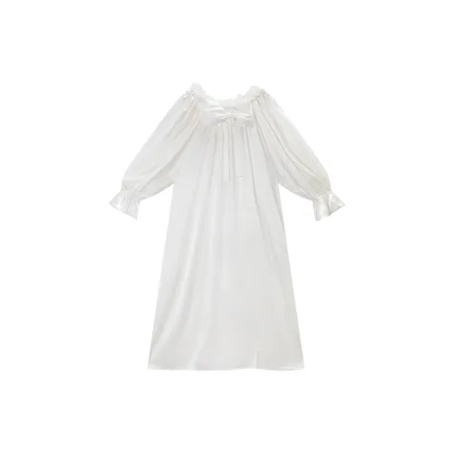 GUKOO Ночная сорочка Женская Светлый песочный Белый