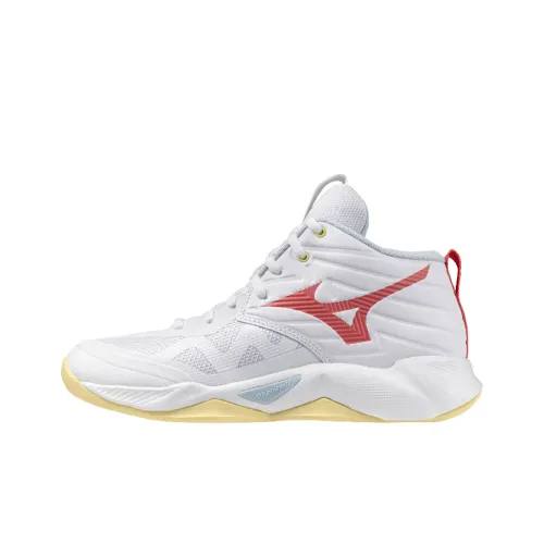 Mizuno WAVE MOMENTUM PRO Поддержка Устойчивость к истиранию Дышащий Баланс MID Тренировочные кроссовки Женские Белый Красный