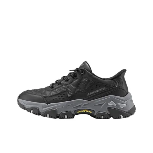 Skechers Outdoor Устойчивый к истиранию Дышащий Поддержка Отскок Сцепление Альпинизм Походная обувь Мужская Черный Серый