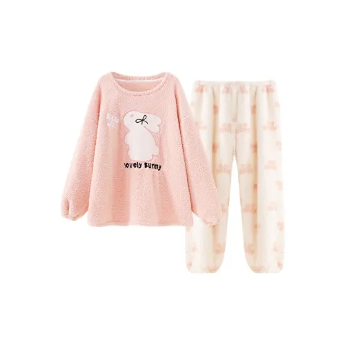 XIAOLIZI Любовь Pink Rabbit Женские Пижамные Комплекты