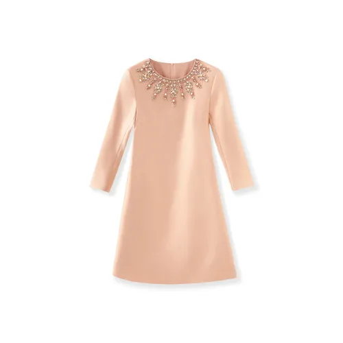 MH Розовое золото Женские Длинные Платья с рукавами