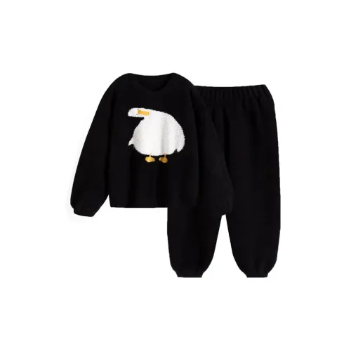 MEIJIAO Черный Tilt Голова Утка [Комплекты одежды] Женские Пижамные комплекты