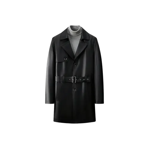 H YXIANG Черные Мужские Кожаные Куртки