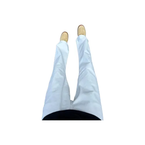 DUATOGE Pure White Semi Elastic Waist Men's Jeans