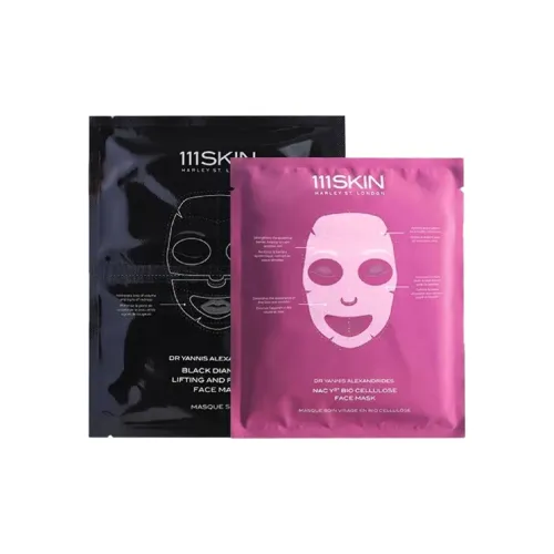 111skin Черный бриллиант с фиолетовым золотом Inlay Маска для лица Набор Увлажняет и питает 2 шт