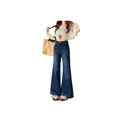 HIPHOPPUNKS Blue Women's Jeans HIPHOPPUNKS Синий Женские Джинсы