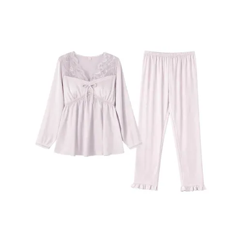 Daiyindie Осенние и зимние пижамы женские ледяной шелк с длинными рукавами штаны
