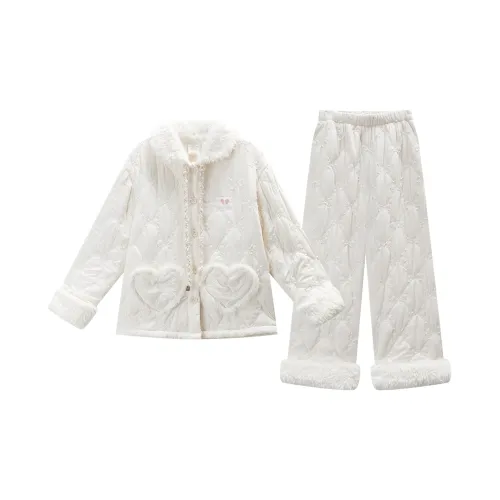 GUKOO Пижамный комплект женский молочно-белый