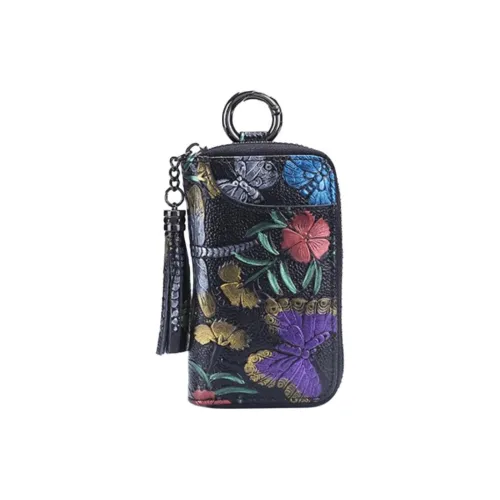 Tong Tong Rabbit Лицевая коровья кожа Key Pouch Женские Золотой Розовый Серебряный Розовый Стрекозиный цвет